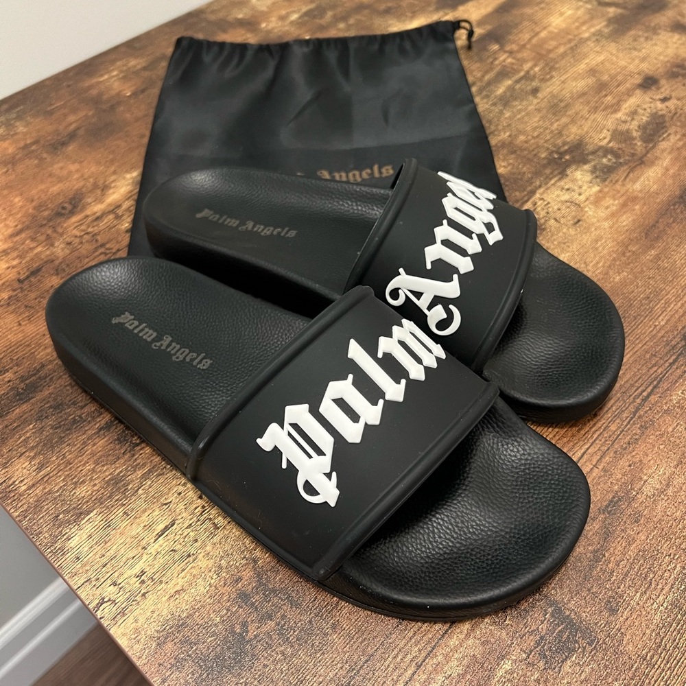 Palm Angels Black Slides - Men’s Size 10